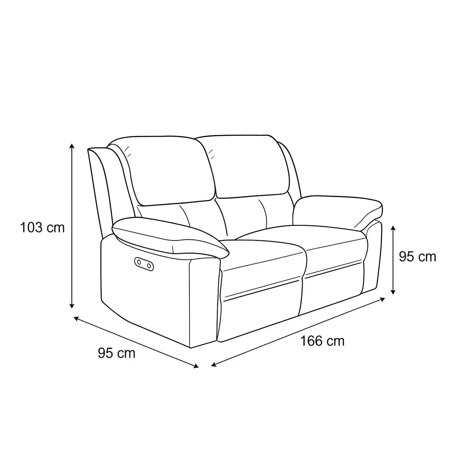 Legacy - 2 Seater Power Recliner - Dark Grey