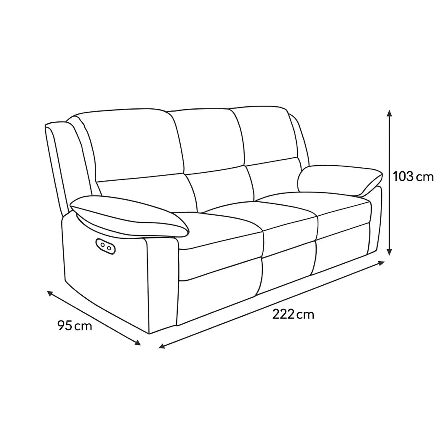 Legacy - 3 Seater Power Recliner - Dark Grey
