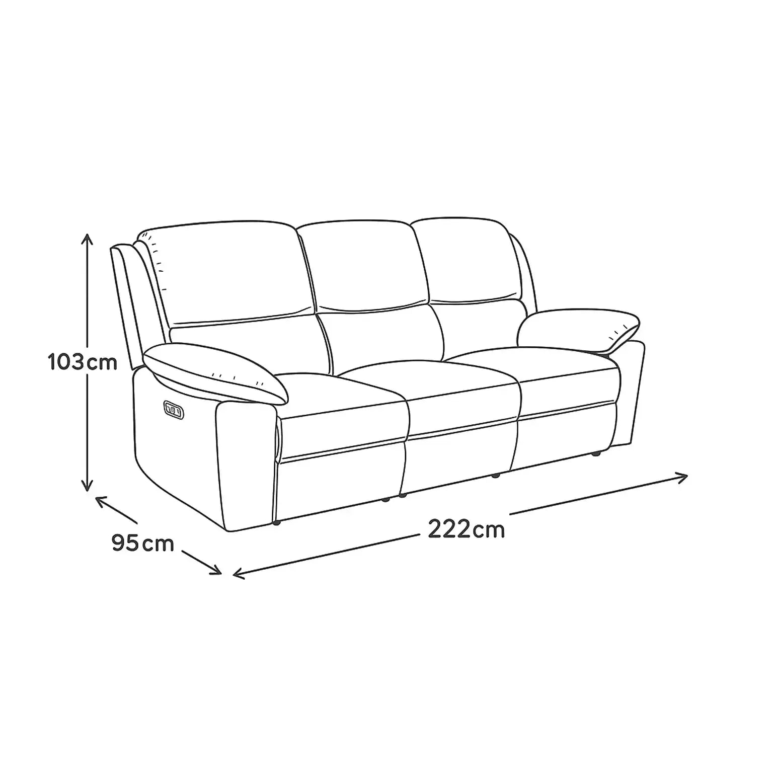 Legacy - 3 Seater Power Recliner - Grey