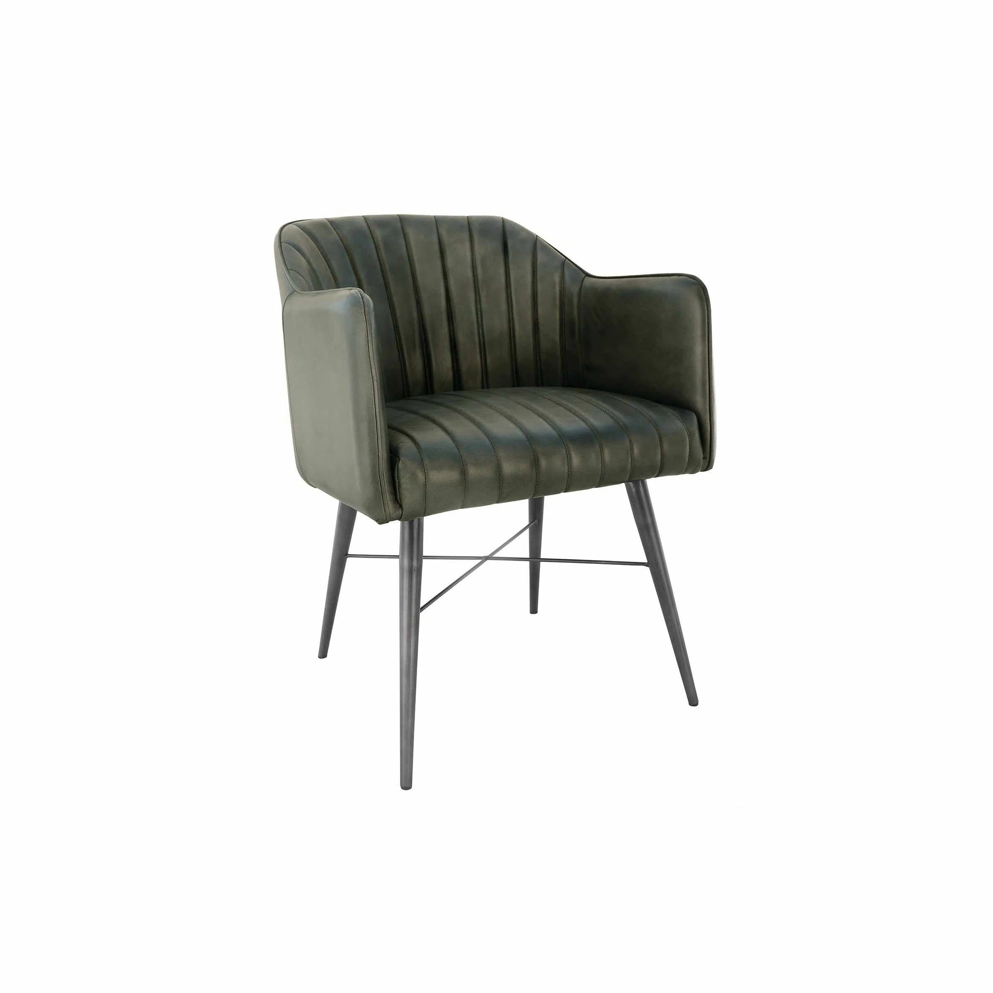 Liam Leather Chair - Olive