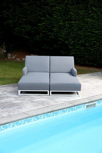 Light Grey Capri Outdoors Set of 2 Sun loungers