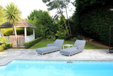 Light Grey Capri Outdoors Set of 2 Sun loungers