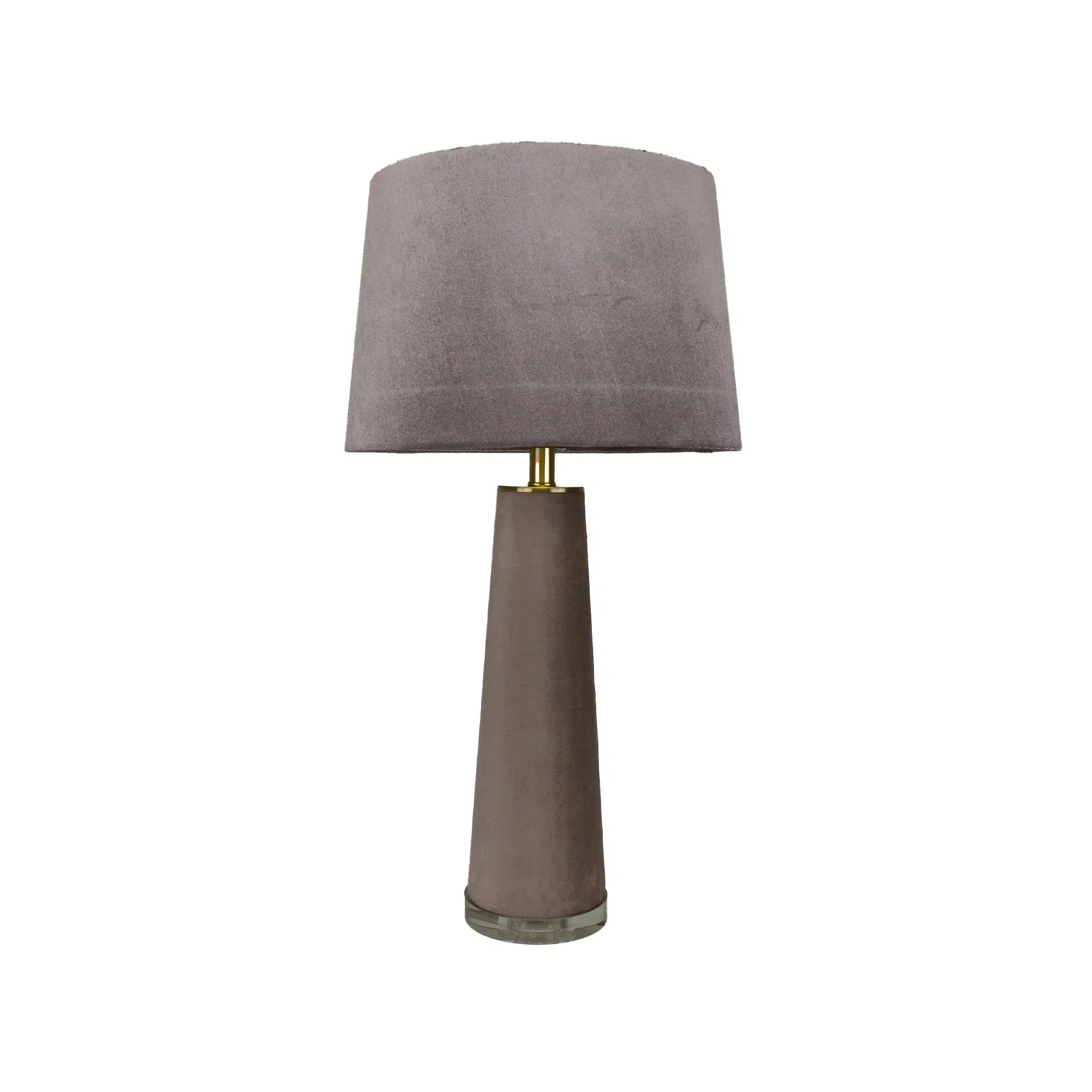 Light Grey Fabric Lamp with Light Grey Velvet Shade