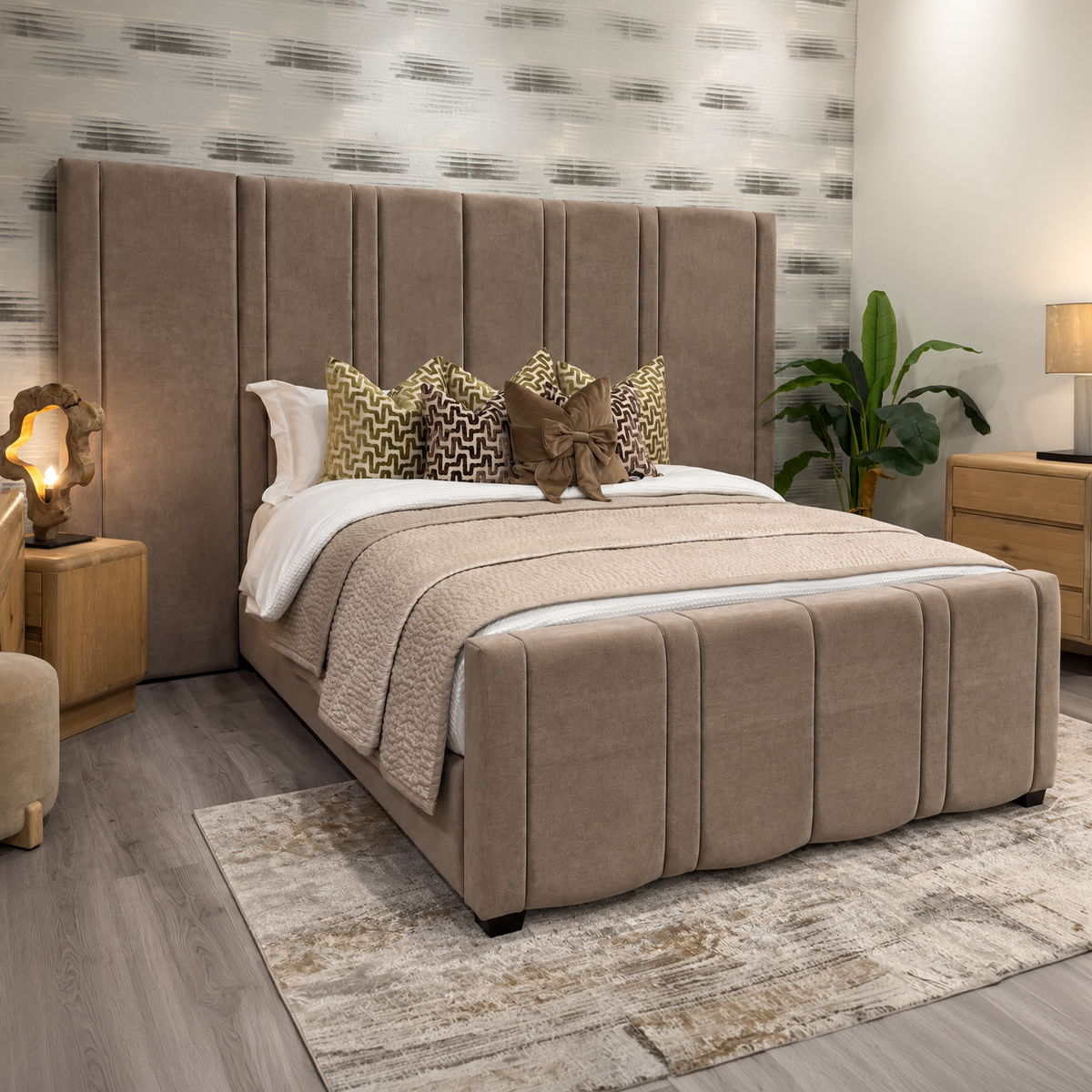 Louisa Bed Side Panels (Pair) in Aston Latte