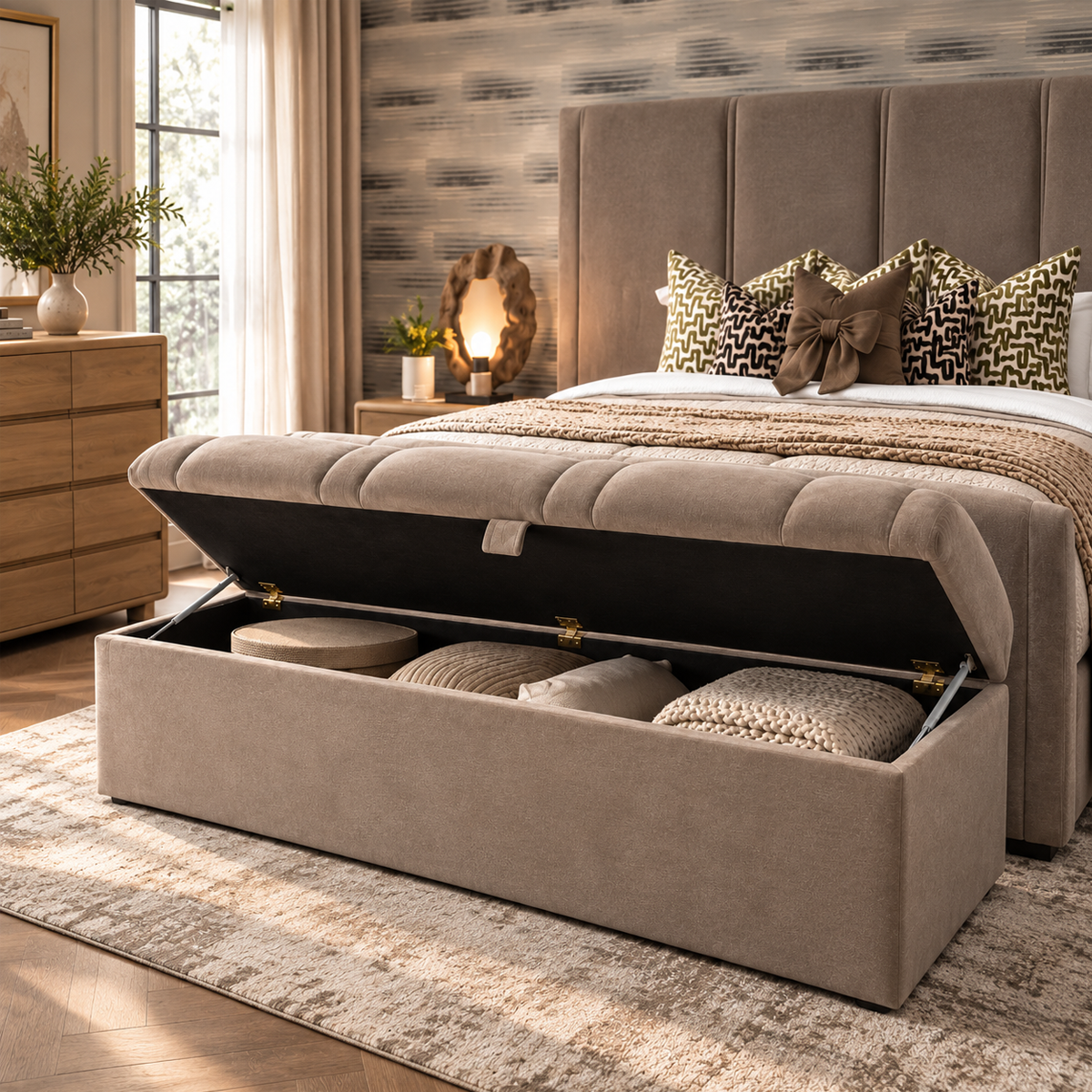 Louisa Blanket Box 57 in Aston Latte