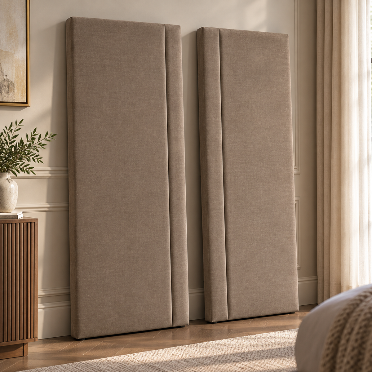 Louisa Bed Side Panels (Pair) in Aston Latte
