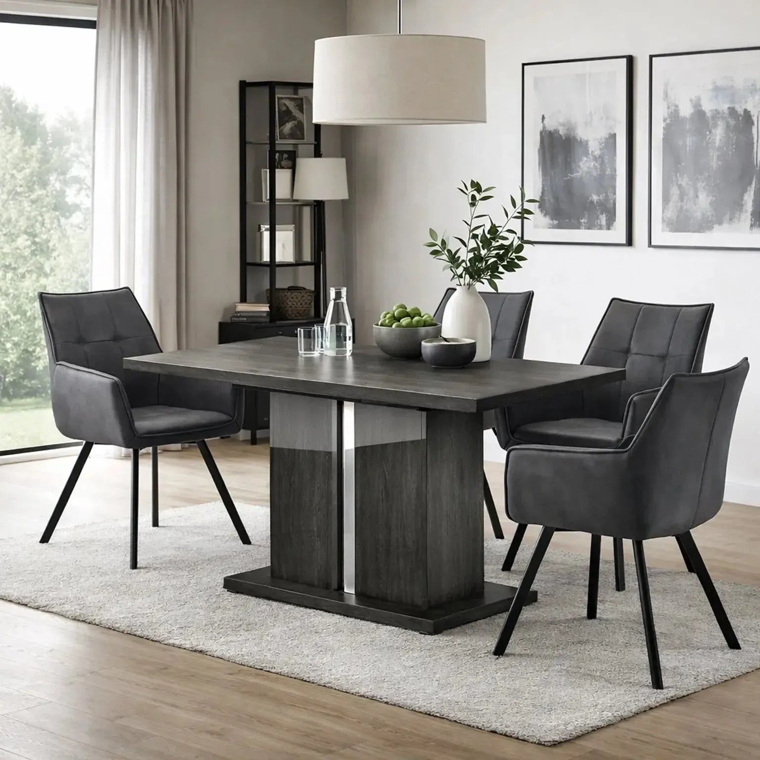 Lusso Dining Table & 4 Daria Dining Chairs