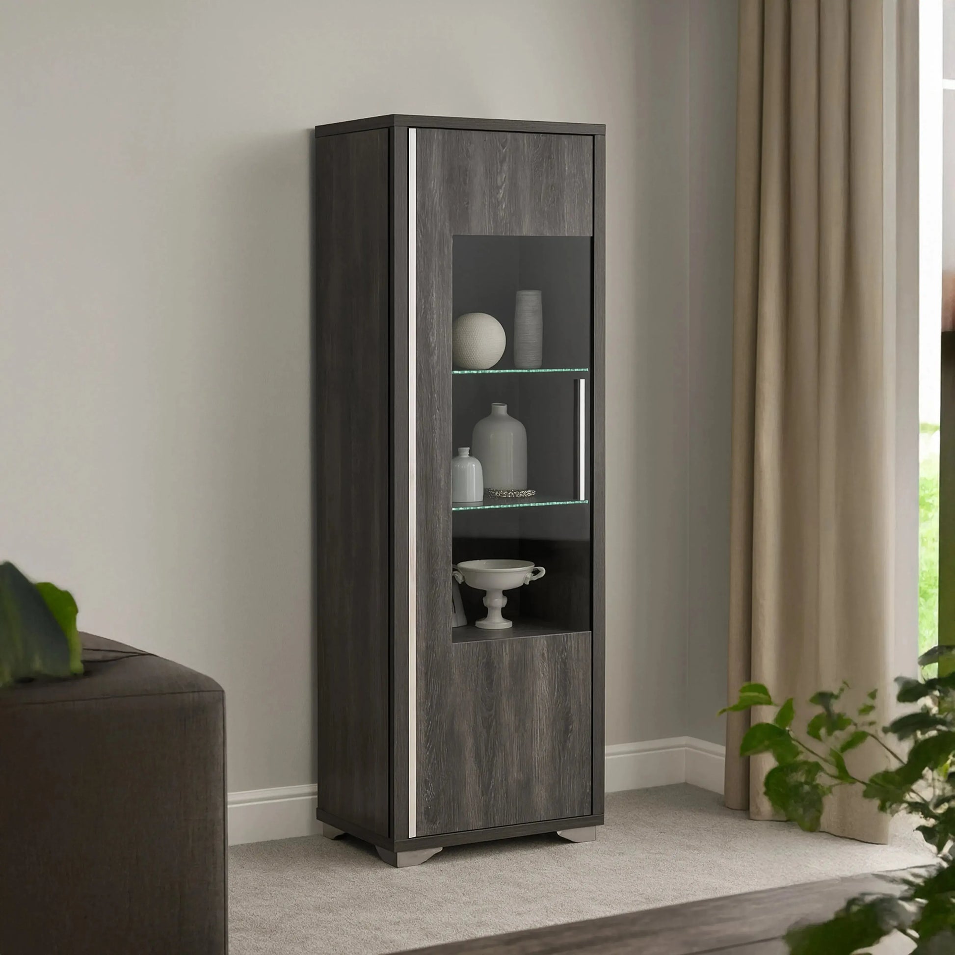 Lusso - Glass Cabinet 1 Left Door + LED