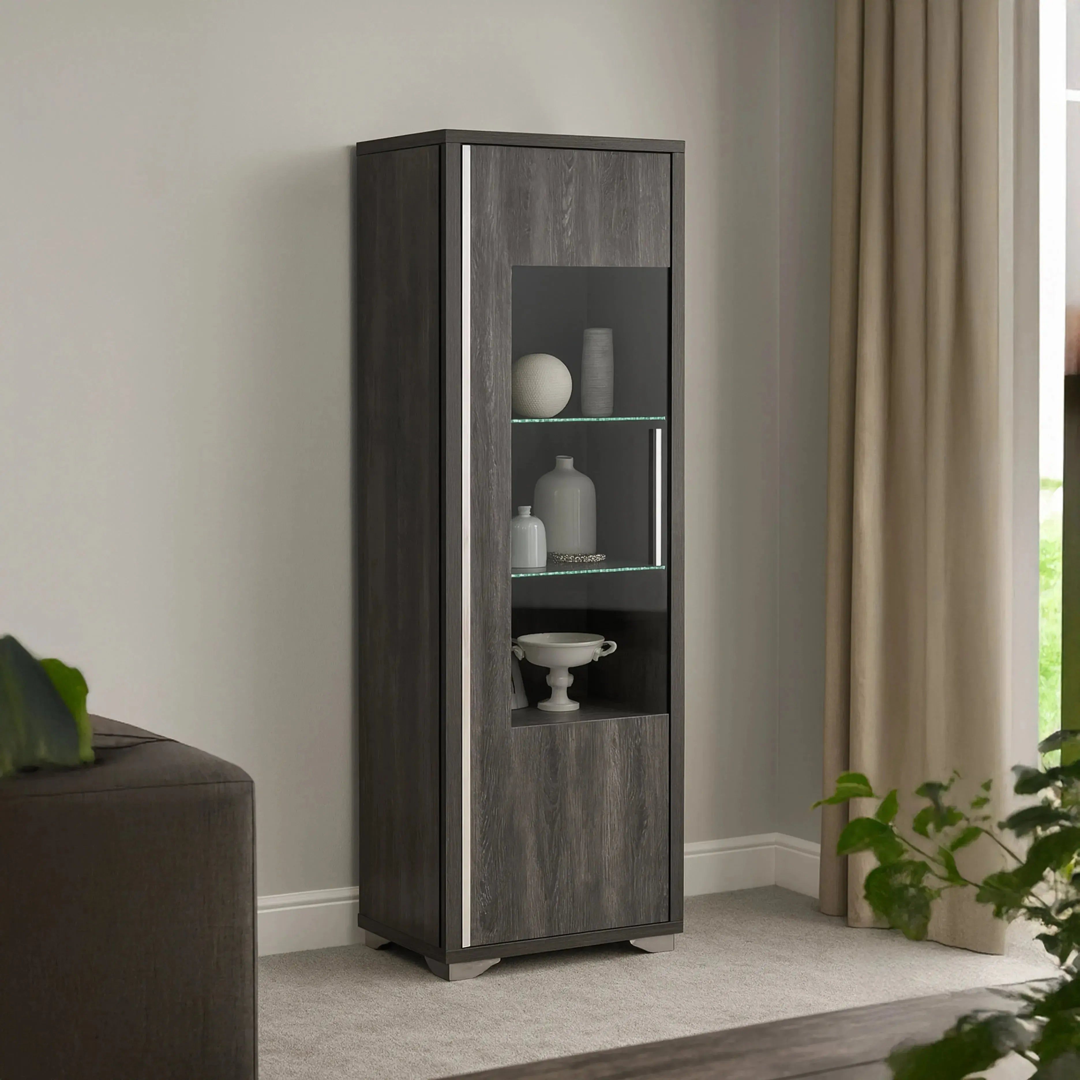 Lusso - Glass Cabinet 1 Left Door + LED