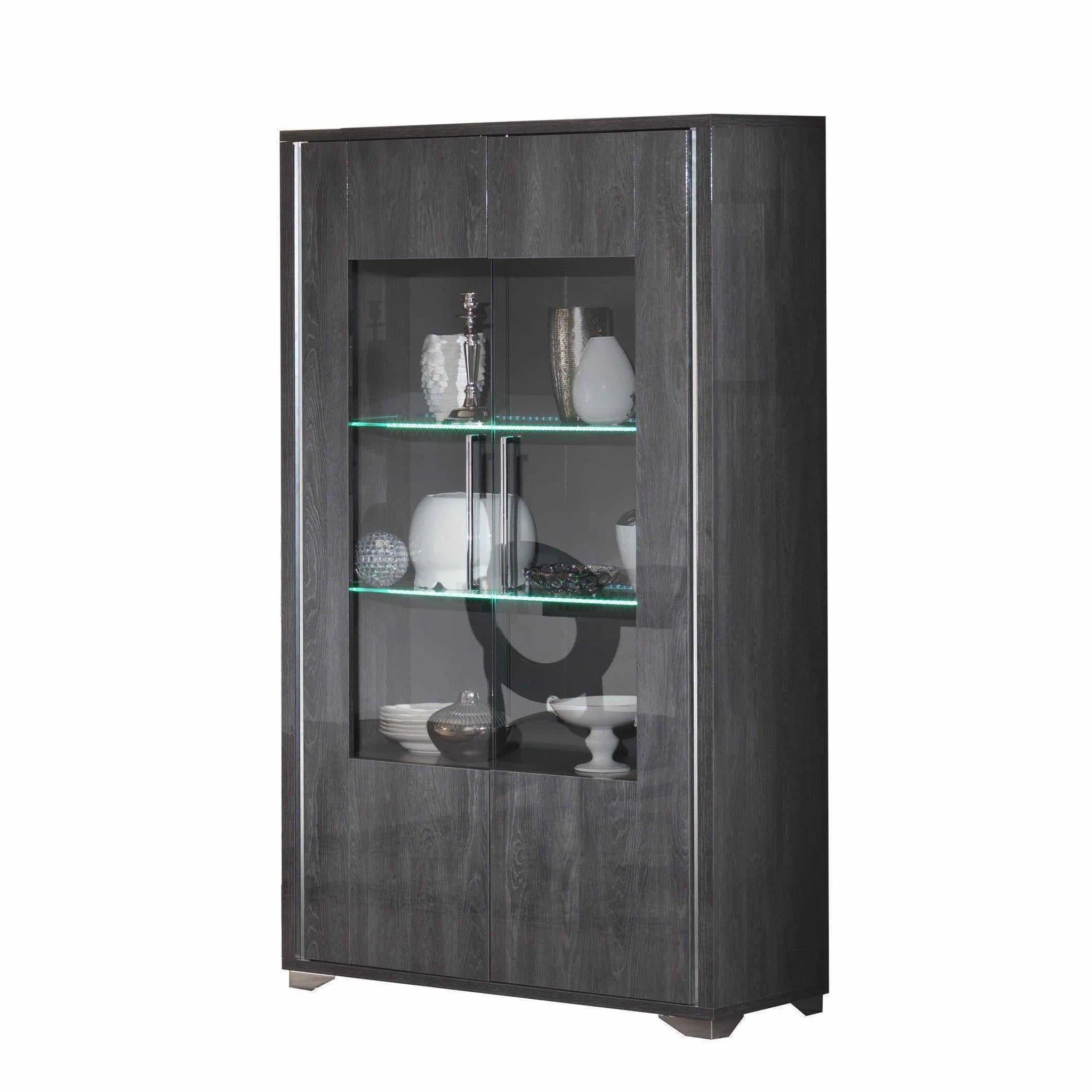 Lusso - Glass Cabinet 2 Doors + LED