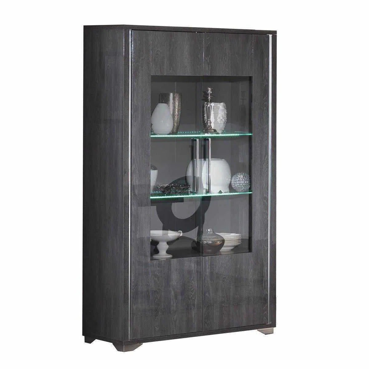 Lusso - Glass Cabinet 2 Doors + LED