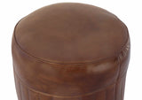 Maeto Leather Pouffe - Brown