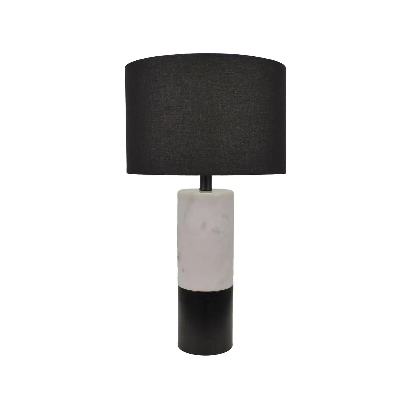 Marble and Gold Lamp with Black Linen Shade