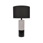 Marble and Gold Lamp with Black Linen Shade