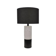 Marble and Gold Lamp with Black Linen Shade