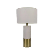 Marble and Gold Lamp with White Shade