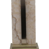 Marble and Nickel Lamp with Grey Shade