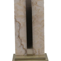 Marble and Nickel Lamp with Grey Shade