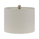 Mercury Silver Glass Lamp with White Linen Shade