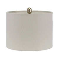 Mercury Silver Glass Lamp with White Linen Shade