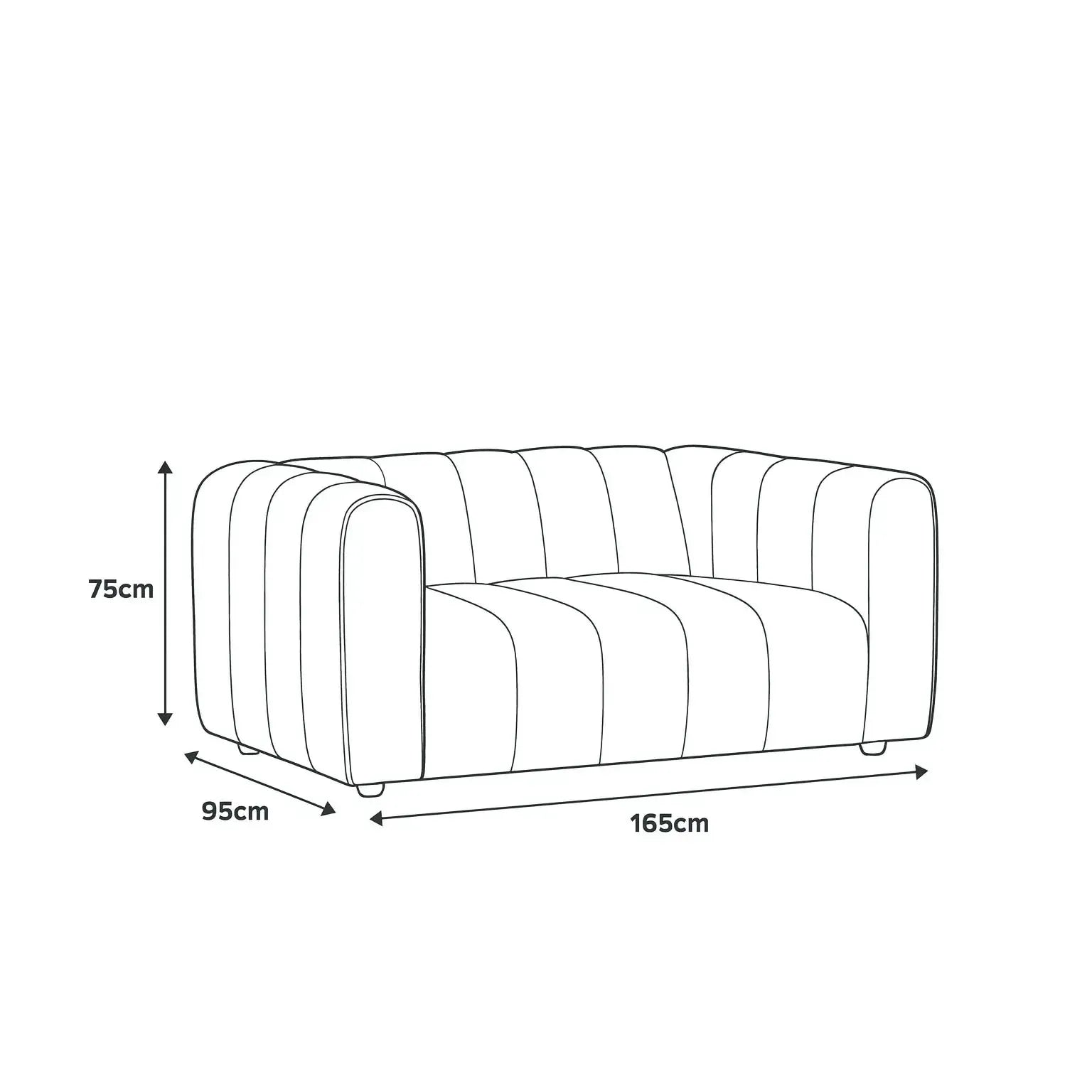 Messina - 2 Seater Sofa - Classic Black