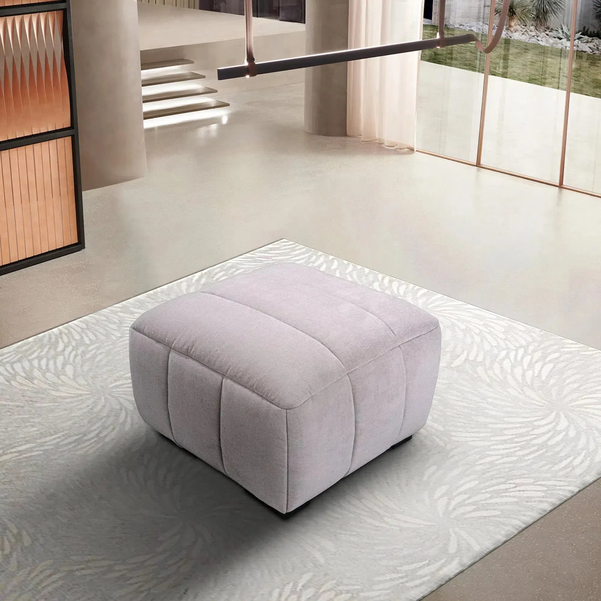 Messina - Small Footstool - Light Grey