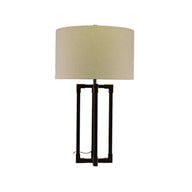 Metal Stand Lamp with Oatmeal Shade