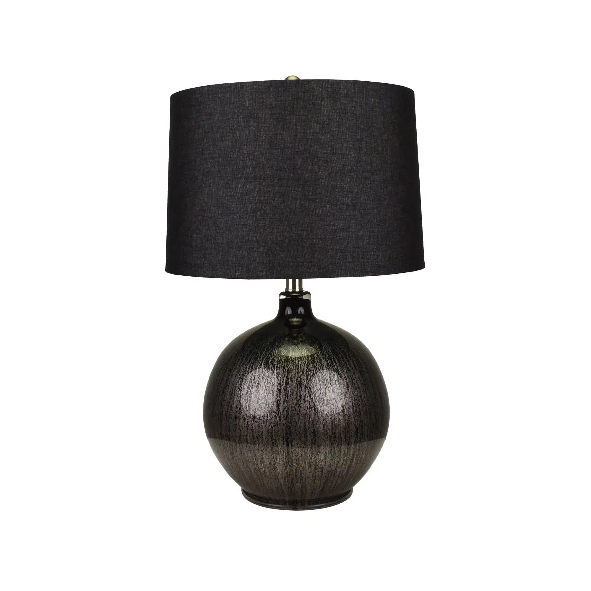 Metallic Glass Lamp with Black Linen Shade