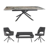 Nero Dining Table & Zuri Dining Bench & Chair set