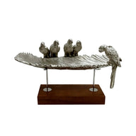 Nickel Aluminum Leaf Tray with 5 Parrots