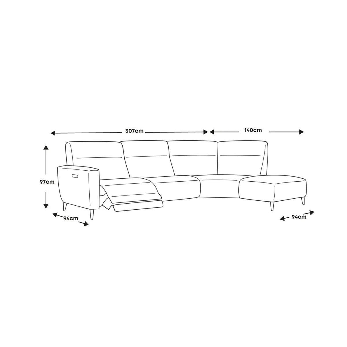Palmer Chaise Sofa
