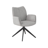 Petra Dining Chair with Armrests - Light Grey