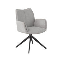 Petra Dining Chair with Armrests - Light Grey