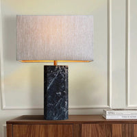 Pietra Grey Table Lamp with Rectangular Lamp Shade