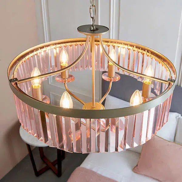 Poise - Champagne And Rose Pink Chandelier