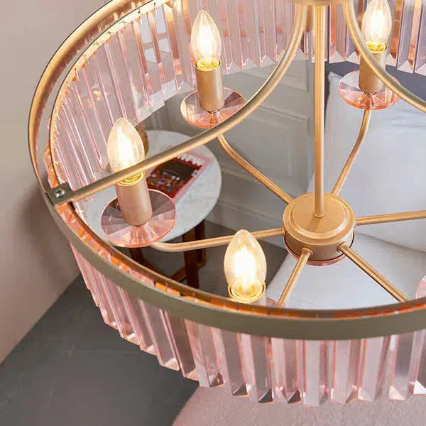 Poise - Champagne And Rose Pink Chandelier