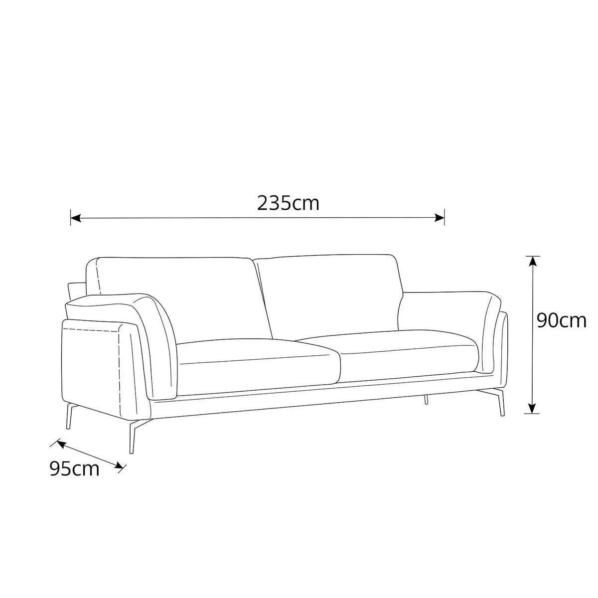 Preston - 3 Seater Static Sofa