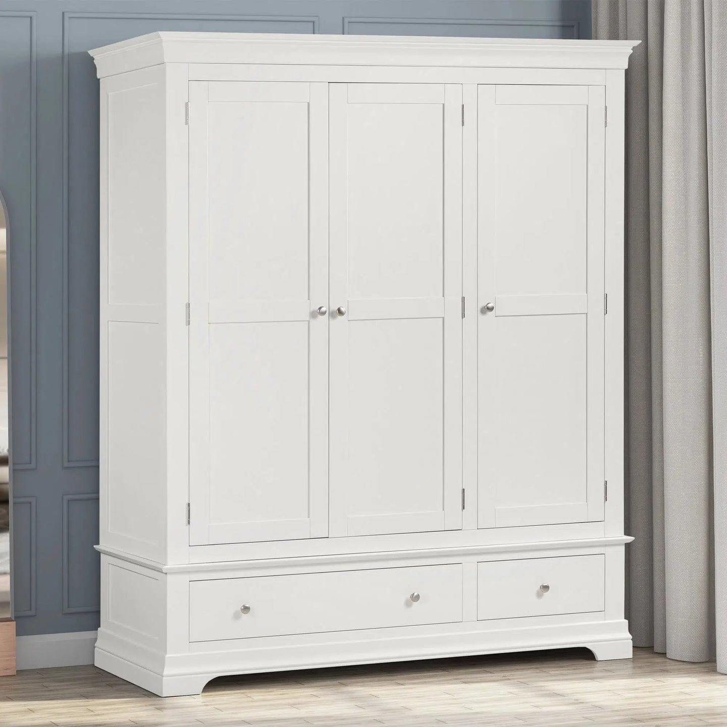 Provence - 3 Door 2 Drawer Wardrobe - White