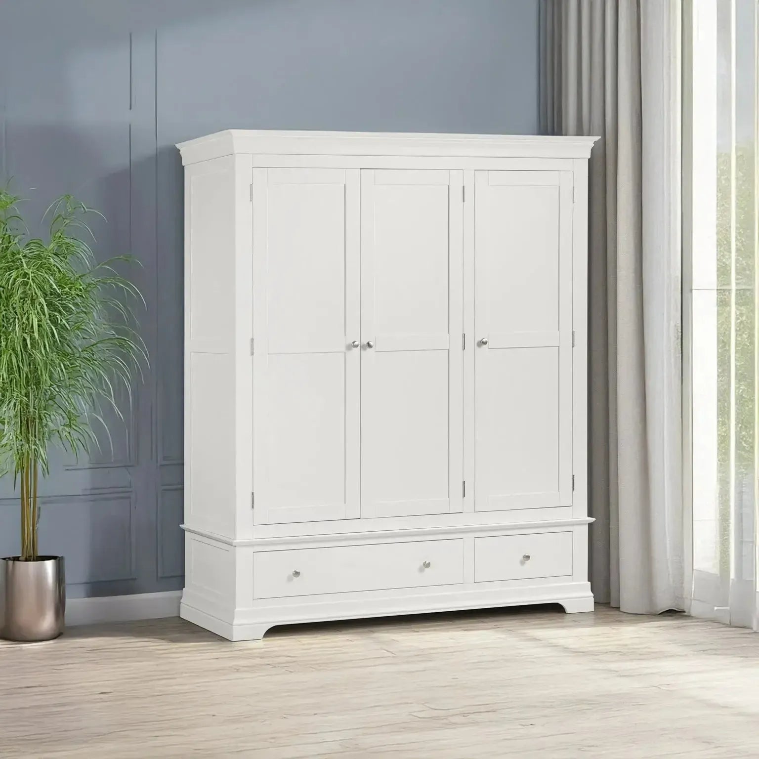 Provence - 3 Door 2 Drawer Wardrobe - White