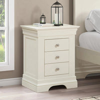 Provence - 3 Drawer Bedside - Cream