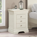 Provence - 3 Drawer Bedside - Cream