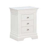 Provence - 3 Drawer Bedside - White