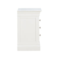 Provence - 3 Drawer Bedside - White