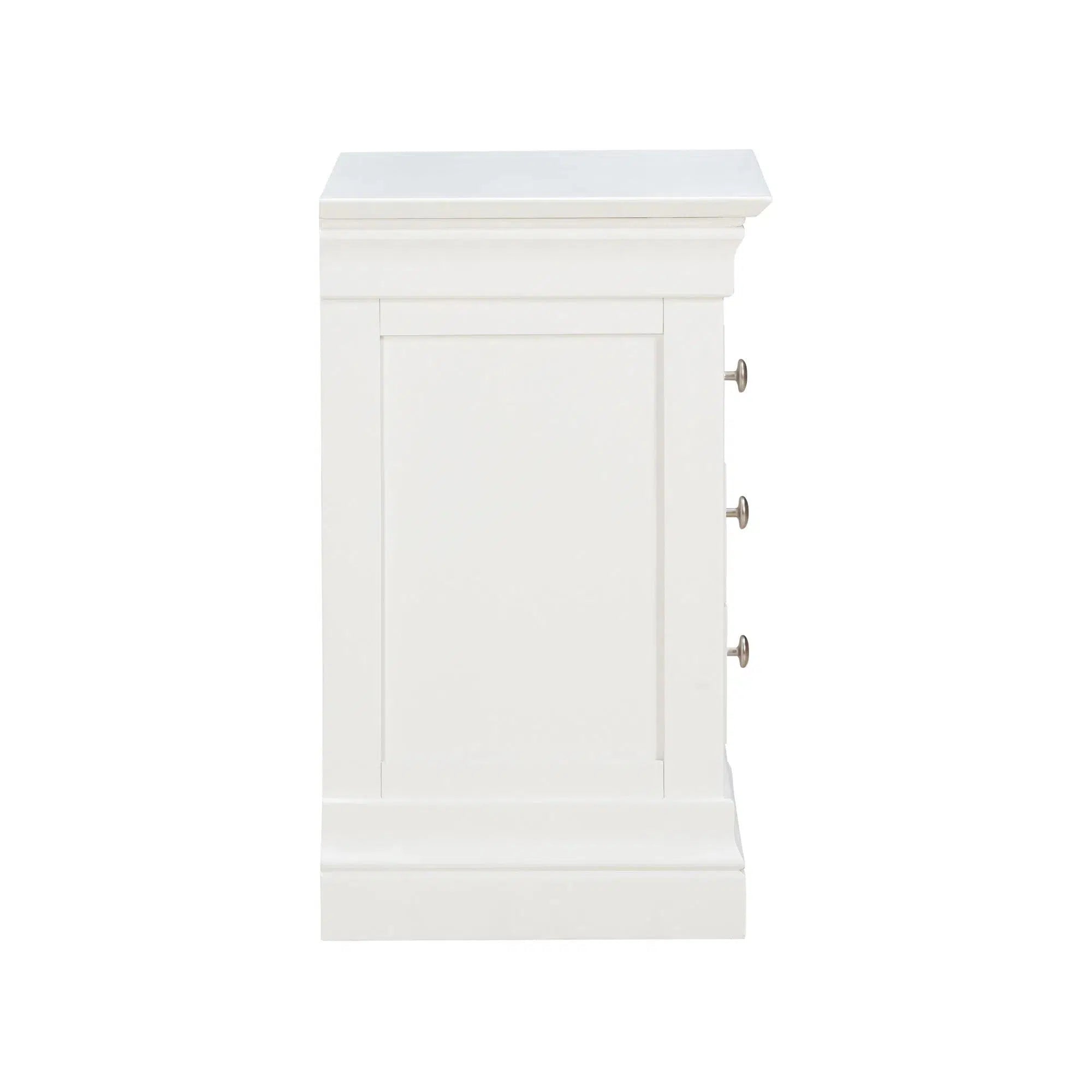 Provence - 3 Drawer Bedside - White