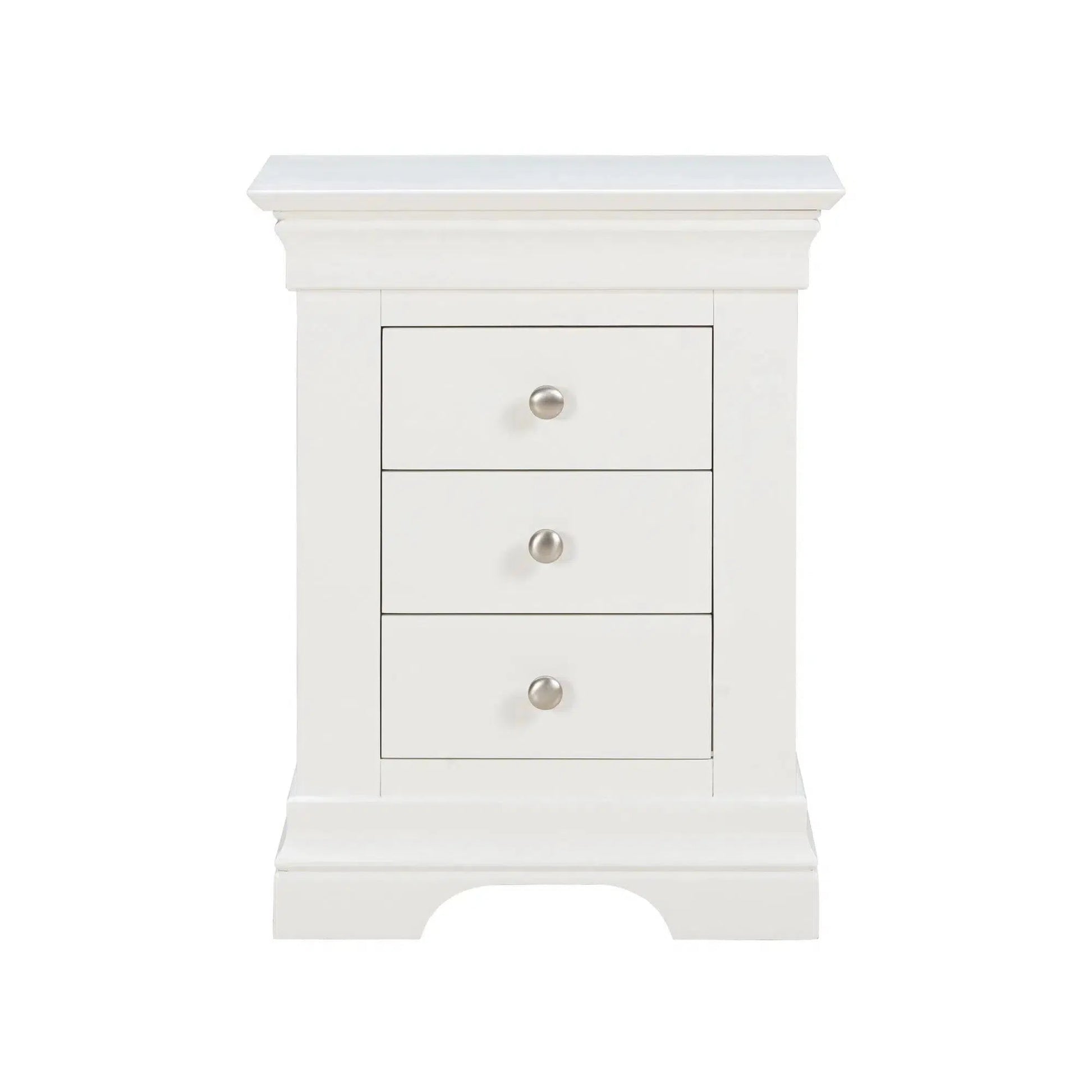Provence - 3 Drawer Bedside - White