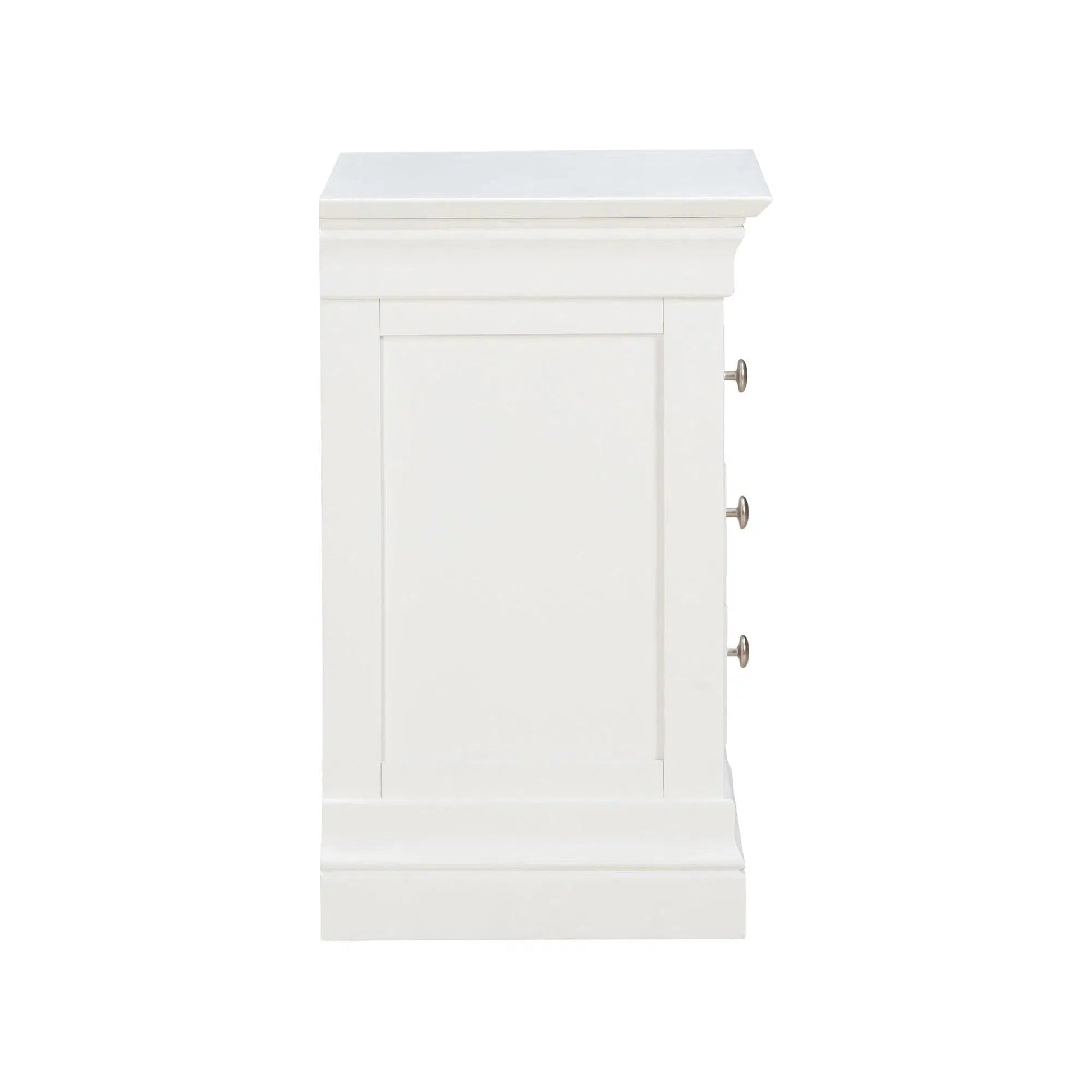Provence - 3 Drawer Bedside - White