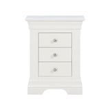 Provence - 3 Drawer Bedside - White