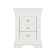 Provence - 3 Drawer Bedside - White