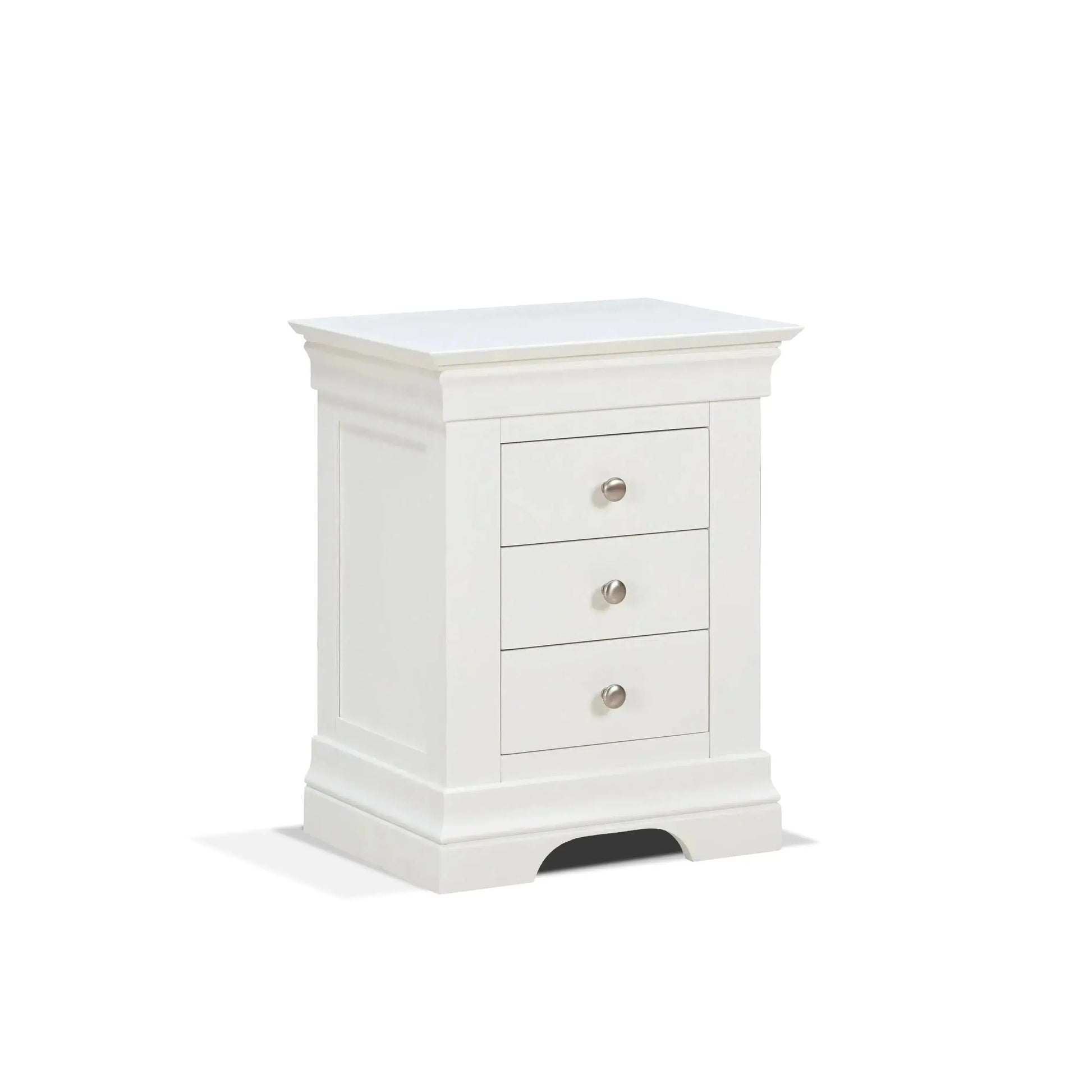 Provence - 3 Drawer Bedside - White
