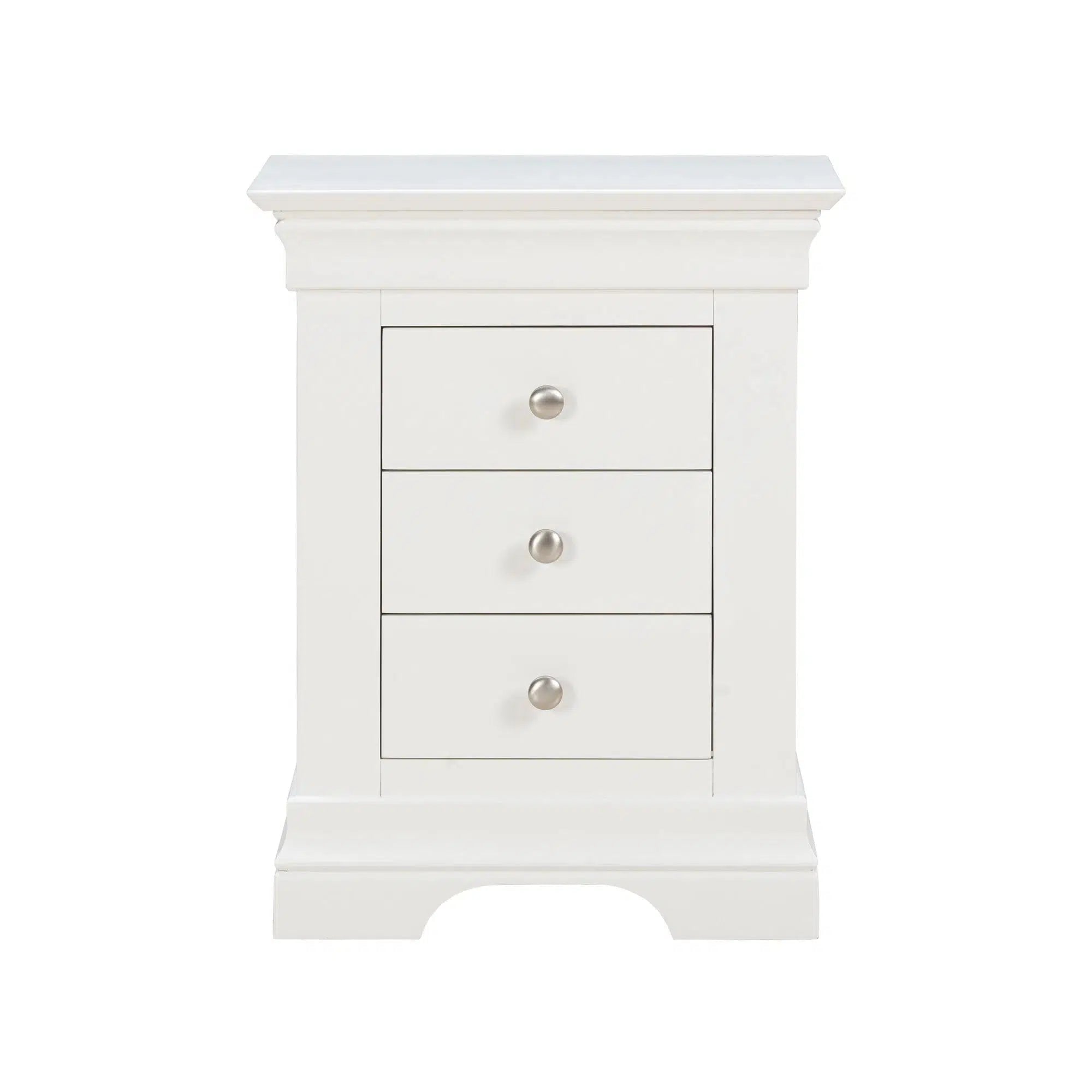 Provence - 3 Drawer Bedside - White